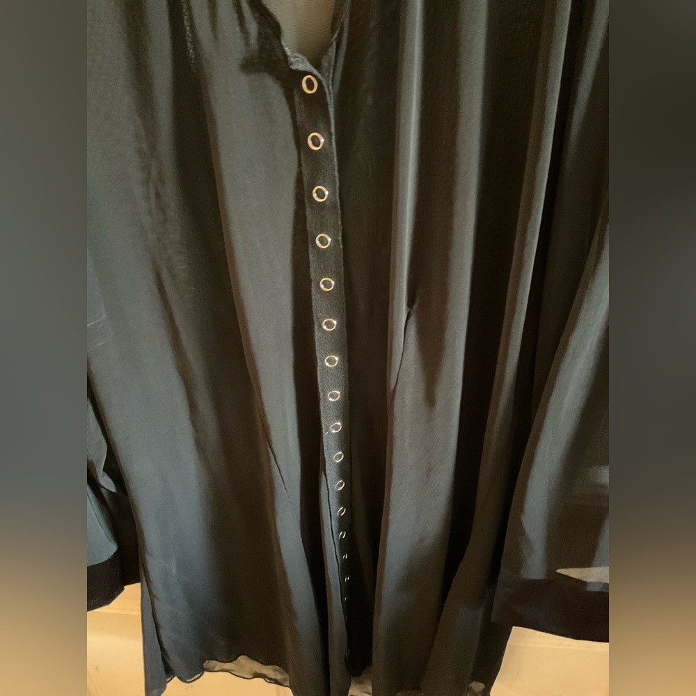 Black sheer long sleeve blouse